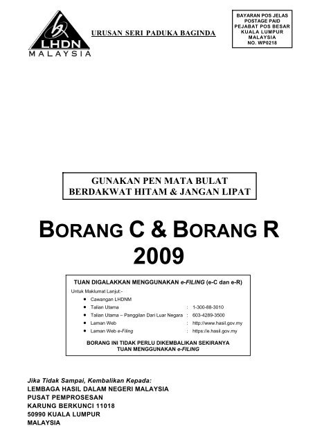 BORANG C & B 2009