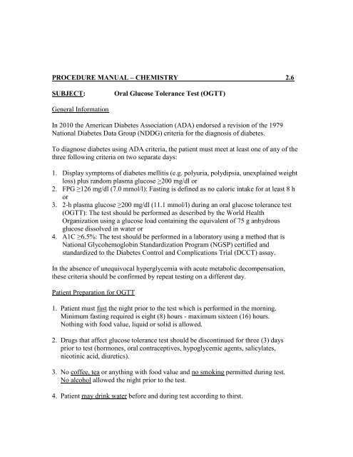Oral Glucose Tolerance Test - LifeBridge Health