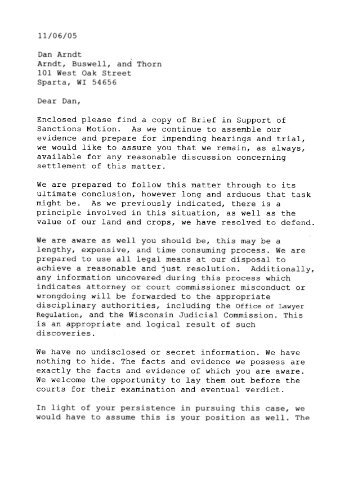 Letter Advising on sanctions