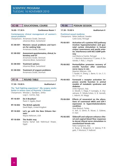 final PrograM 13th Congress of the european society for ... - ESSM