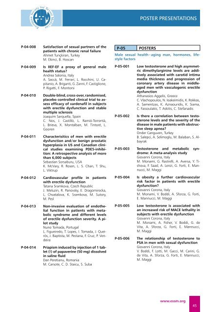 final PrograM 13th Congress of the european society for ... - ESSM