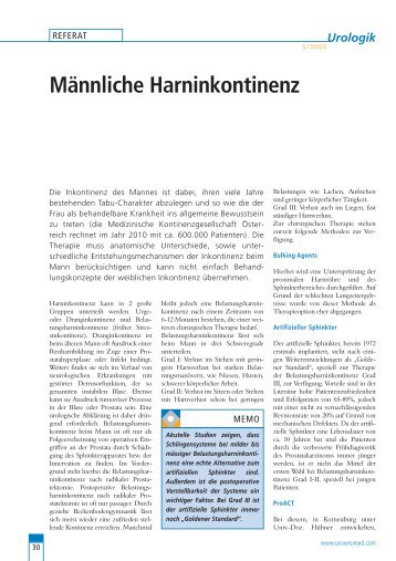 Männliche Harninkontinenz - Ordination Dr. Bauer