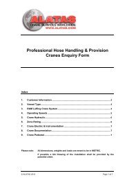 Professional Hose Handling & Provision Cranes Enquiry Form
