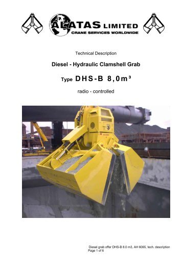 Diesel - Hydraulic Clamshell Grab Type DHS-B 8,0mÂ³