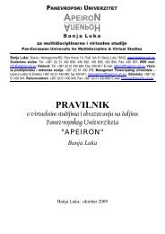 PRAVILNIK - Panevropski univerzitet Apeiron