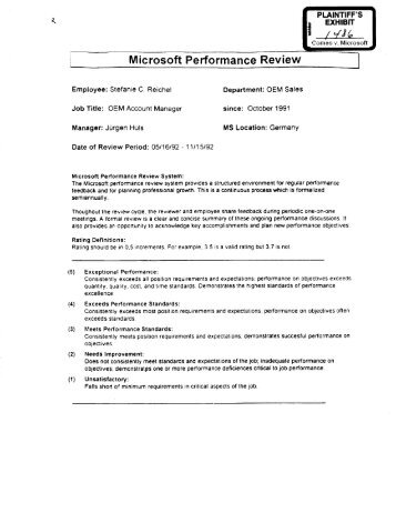 microsoft performance review