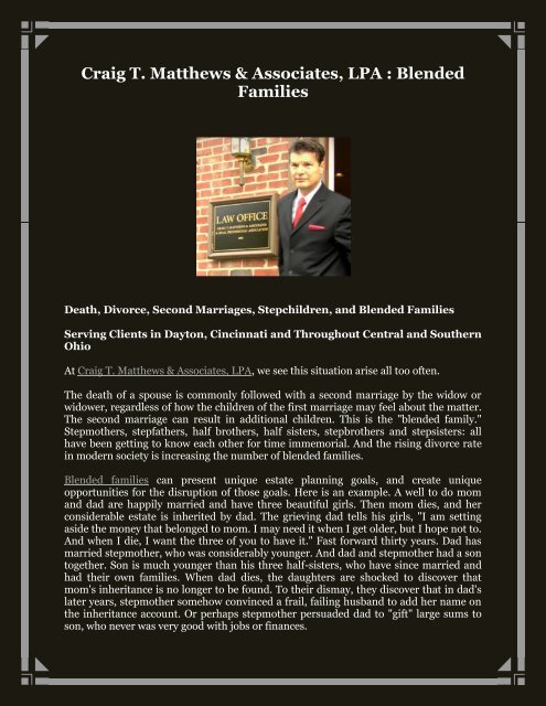Craig T. Matthews & Associates, LPA : Blended Families