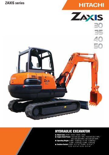 HYDRAULIC EXCAVATOR ZAXIS series - Hitachi Construction ...