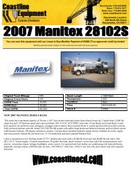 NEW 2007 MANITEX 28102S CRANE - Coastline Equipment