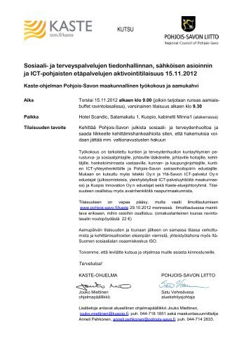 KUTSU Sosiaali- ja terveyspalvelujen tiedonhallinnan, sähköisen ...