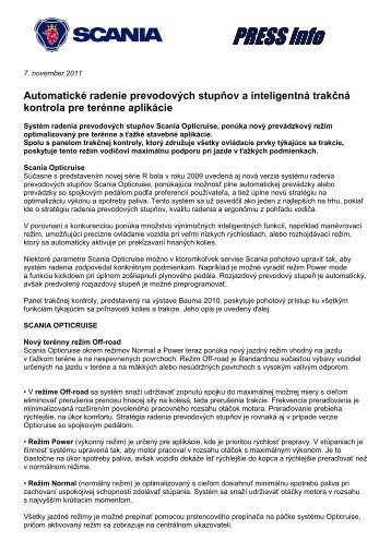 Automatické radenie prevodových stupňov a inteligentná ... - Scania