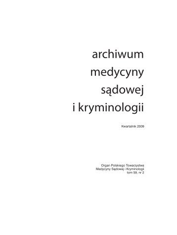 archiwum medycyny sÄdowej i kryminologii