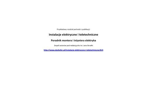 Instalacje Elektryczne I Teletechniczne Verlag Dashofer
