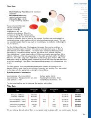 Filter Sets Specifications & Tolerances Filter Sets - Photon Lines