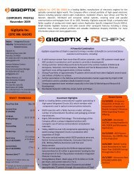 GigOptix Inc. (OTC BB: GGOX) - GigOptix.com