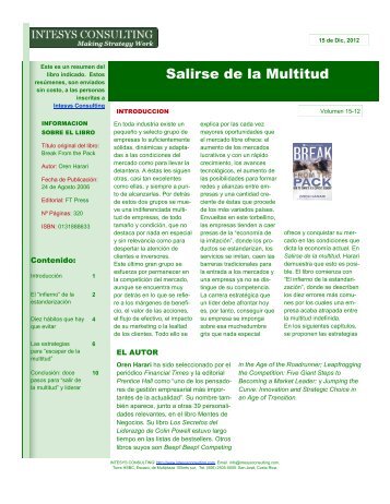 Salirse de la Multitud - INTESYS CONSULTING