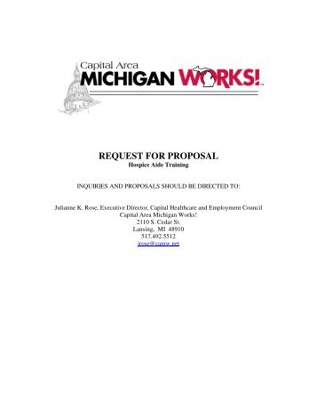 REQUEST FOR PROPOSAL - Capital Area Michigan Works!