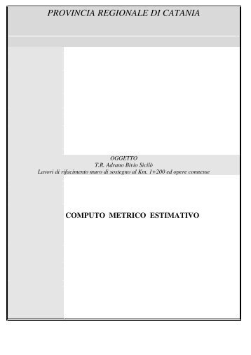 Computo metrico estimativo - Provincia Regionale di Catania