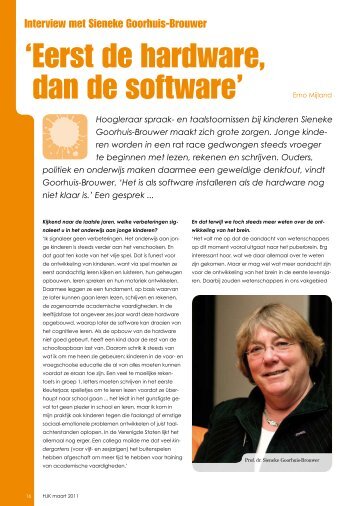 ' Eerst de hardware, dan de software' Erno Mijland - hjk