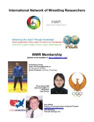 International Network of Wrestling Researchers INWR Membership