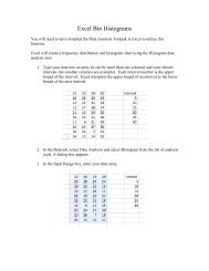 Excel Bin Histograms