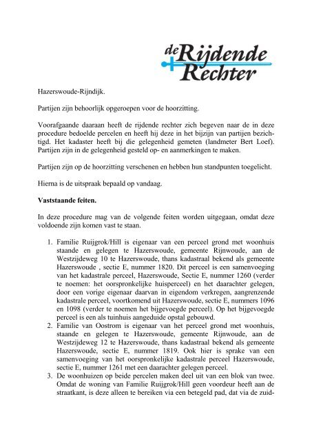 Download hier de uitspraak - Rijdende Rechter