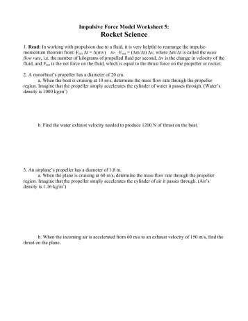 Worksheet 5: Rocket Science - Modeling Physics