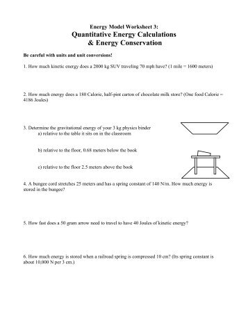 Energy Model Worksheet 3 - Modeling Physics