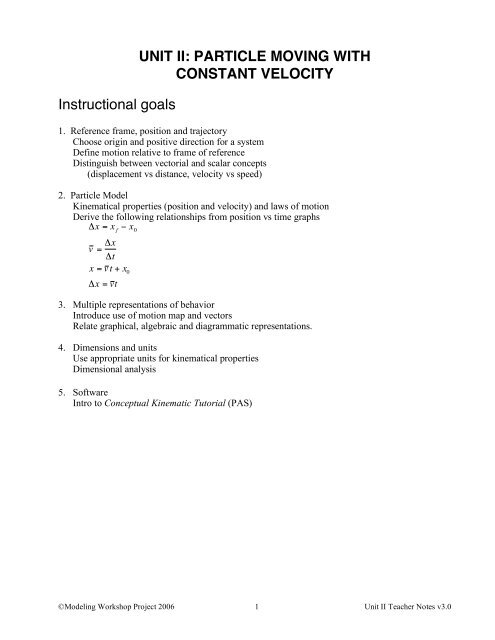 Motion Maps and Position vs. Time Graphs - Modeling Physics