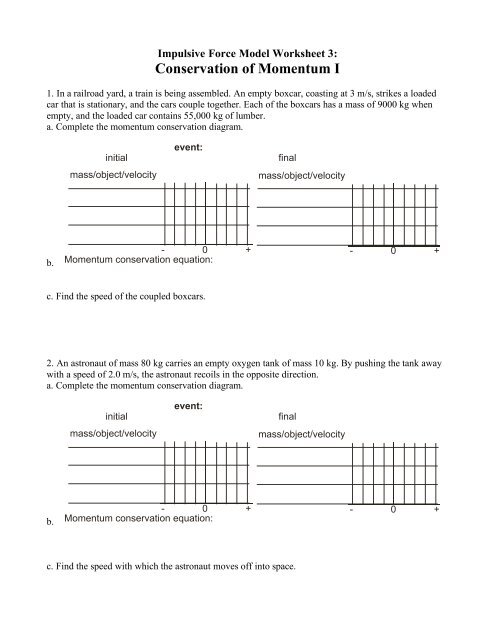 ap physics momentum worksheet