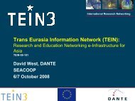 (TEIN): Research and Education Networking e-Infrastructure ... - TEIN3
