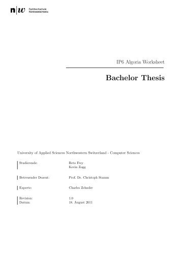 Bachelor Thesis - Fachhochschule Nordwestschweiz