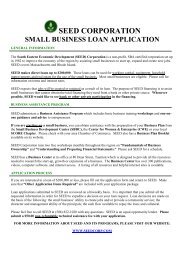 SMALL BUSINESS LOAN APPLICATION - SEED Corp