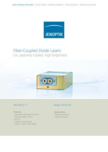 201103 NEW JOLD-50-FC-11 fiber-coupled 50W cw ... - RPMC Lasers