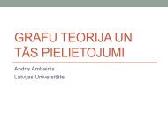 Grafu teorija un tÄs pielietojumi - LU NMS - Latvijas UniversitÄte