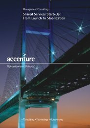 Shared Services Start-Up: From Launch to Stabilization - Accenture