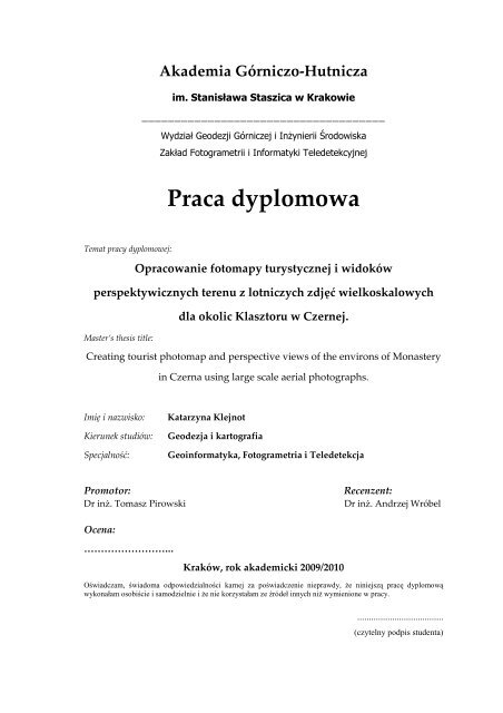 Praca dyplomowa - AGH