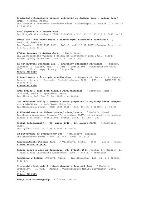 ROKY 2001 - 2012 - Academia Istropolitana Nova