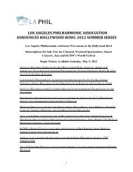 FINAL 2012 SEASON PRESS RELEASE - Hollywood Bowl