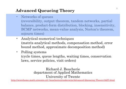 Advanced Queueing Theory