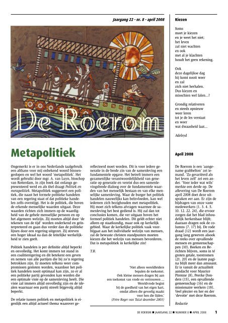 nummer 8, april 2008 - De Roerom