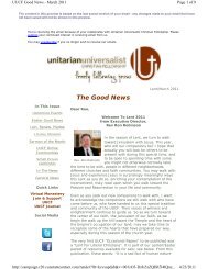 The Good News - Unitarian Universalist Christian Fellowship