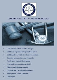 WEEKLY BULLETIN: 13 FEBRUARY 2015