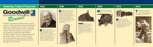 View a Timeline History for Goodwill of Southwestern Pennsylvania