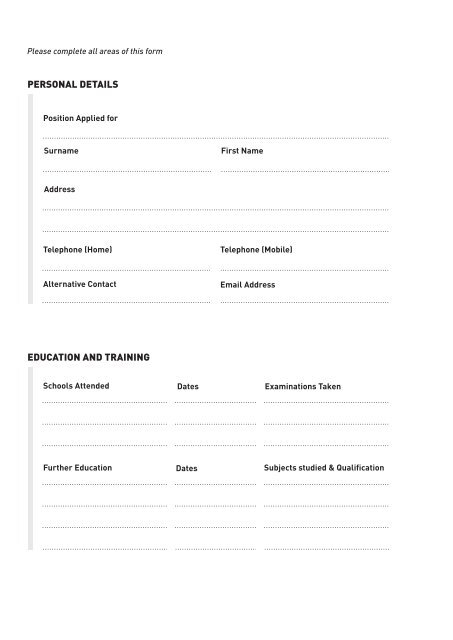 APPLICATION FORM - Abbey Theatre