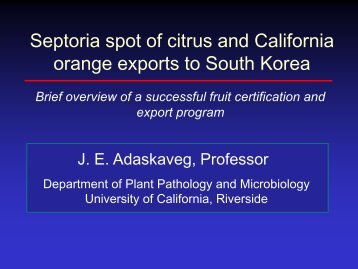 Septoria and exports to South Korea - Citrus Research Board