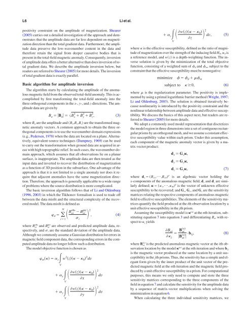 Comprehensive approaches to 3D inversion of magnetic ... - CGISS