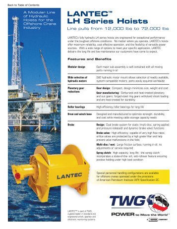 LANTECâ¢ LH Series Hoists - TWG