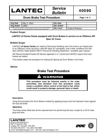 Drum Brake Test Procedure - TWG