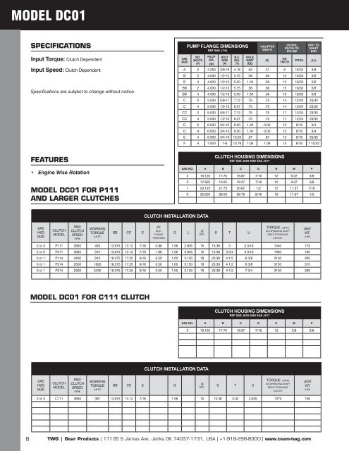 Hydraulic Pump Drives Catalog - TWG